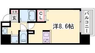 プレサンス三宮花時計前の物件間取画像